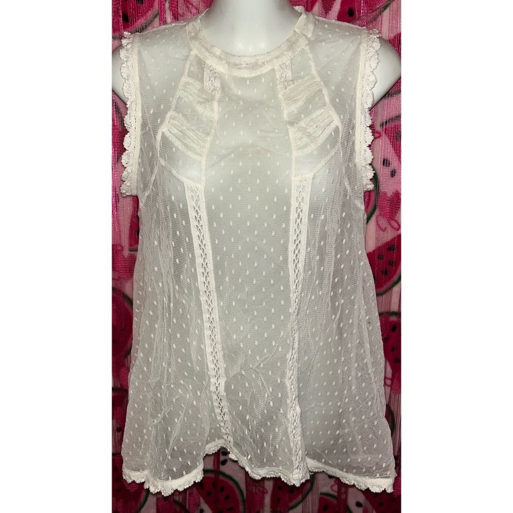 🤍 Free People Mesh Boho Top